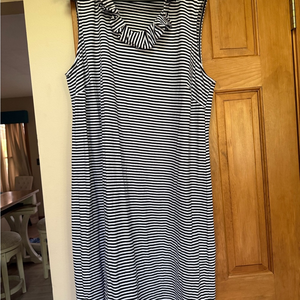 Talbots 2x but fits like 1x Cotton Striped Sleeveless Dress never worn